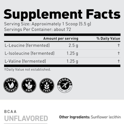 Kaged BCAA 2:1:1, Third Party Tested by Informed Choice, 98% Purity, Unflavored, 400g - Ultimate Sup Singapore