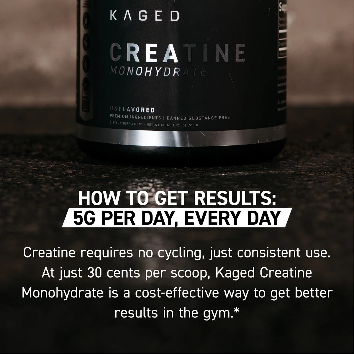 Kaged Creatine Monohydrate, Informed-Sport Certified, Build Muscle, Increase Strength 100 servings - Ultimate Sup Singapore
