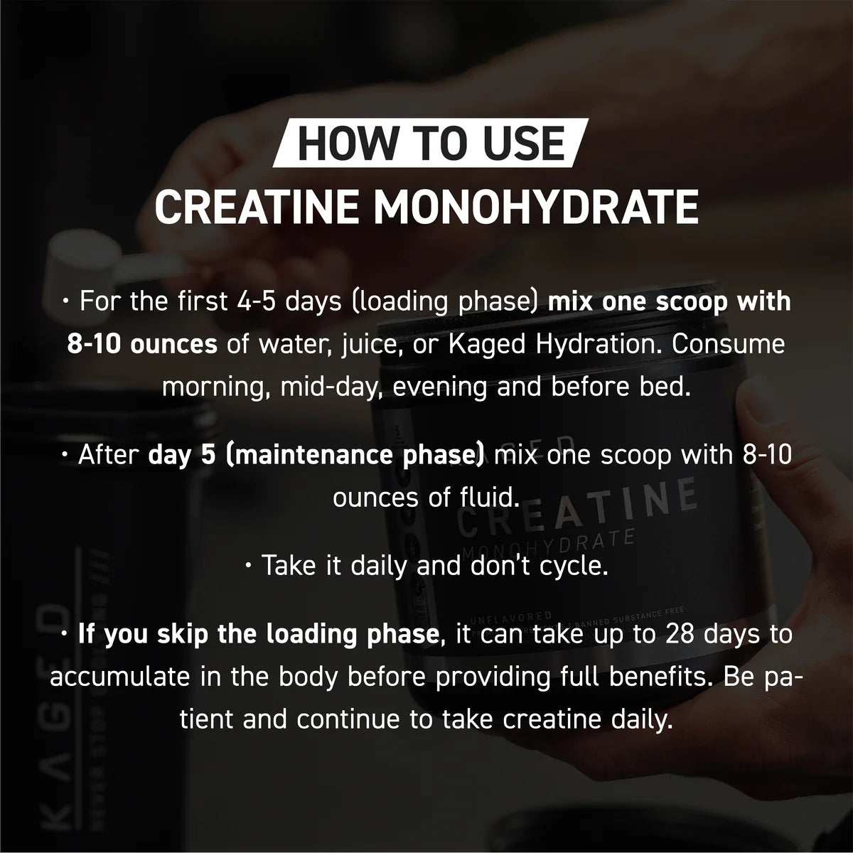 Kaged Creatine Monohydrate, Informed-Sport Certified, Build Muscle, Increase Strength 100 servings - Ultimate Sup Singapore