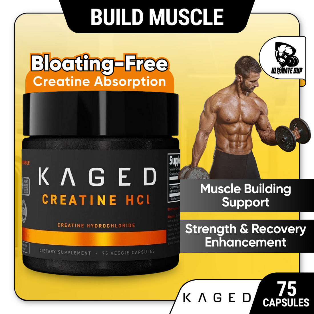 Kaged Muscle, Creatine HCI, 75 Caps - Ultimate Sup Singapore