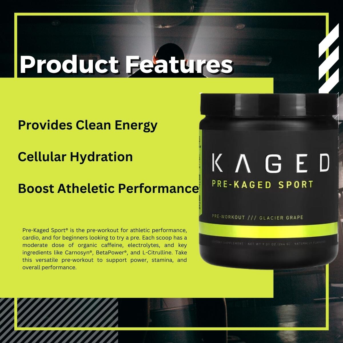 Kaged, PRE KAGED Sport, Pre Workout, 20 servings - Ultimate Sup Singapore
