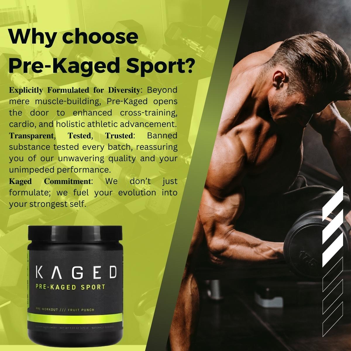 Kaged, PRE KAGED Sport, Pre Workout, 20 servings - Ultimate Sup Singapore