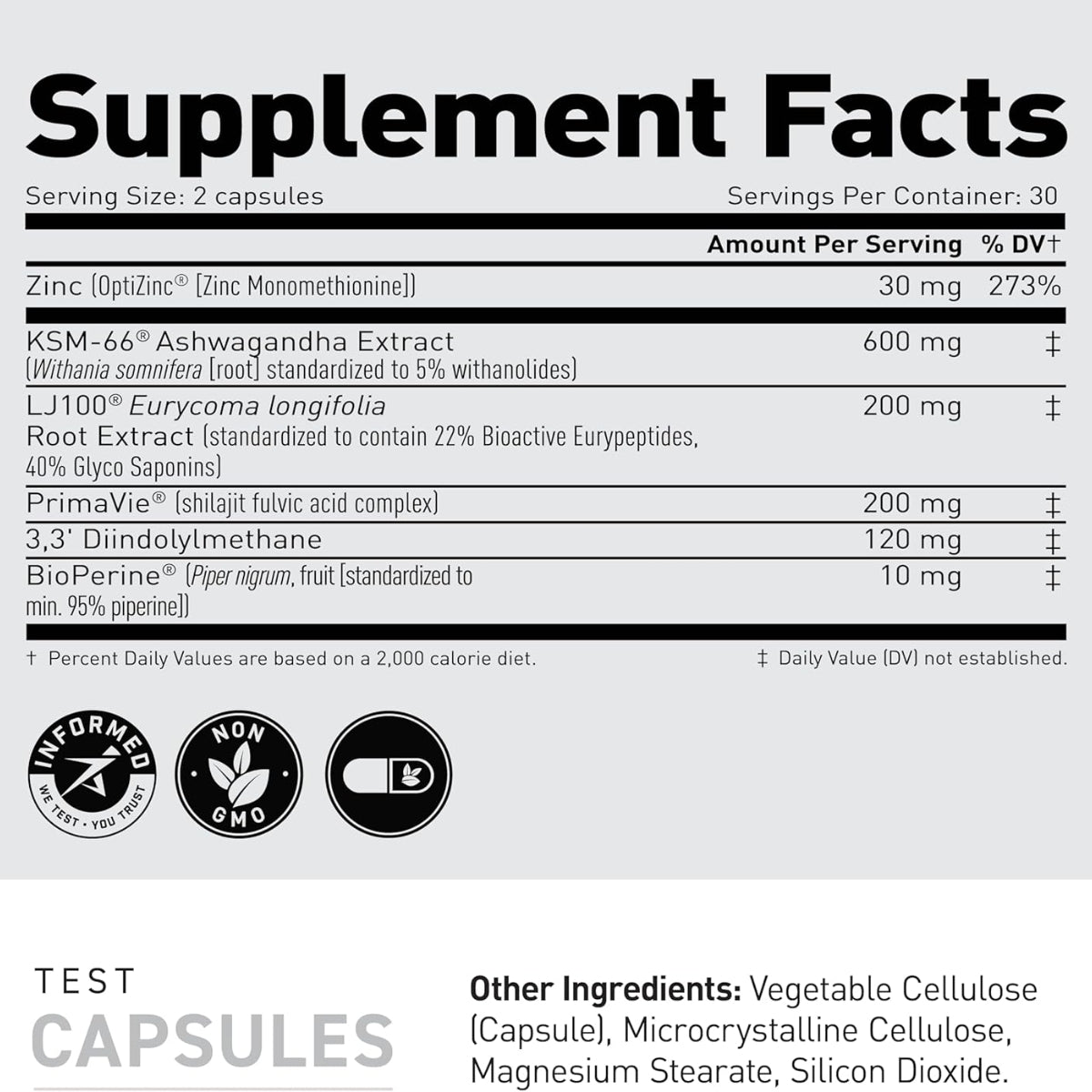 Kaged Test Booster, Premium Hormone Managment, Tongkat Ali 60 veggie capsules - Ultimate Sup Singapore