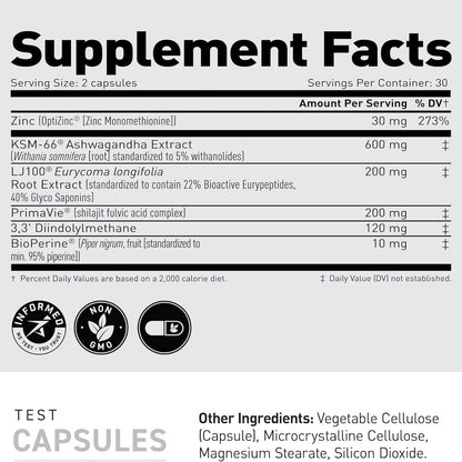 Kaged Test Booster, Premium Hormone Managment, Tongkat Ali 60 veggie capsules - Ultimate Sup Singapore