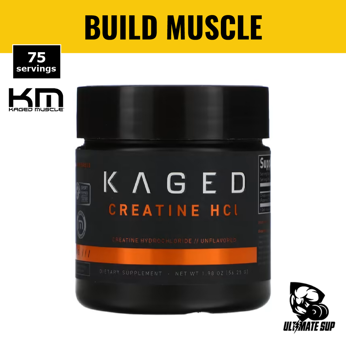 Kaged, Creatine HCl, Unflavored, 1.98 oz (56.25 g) - Ultimate Sup Singapore