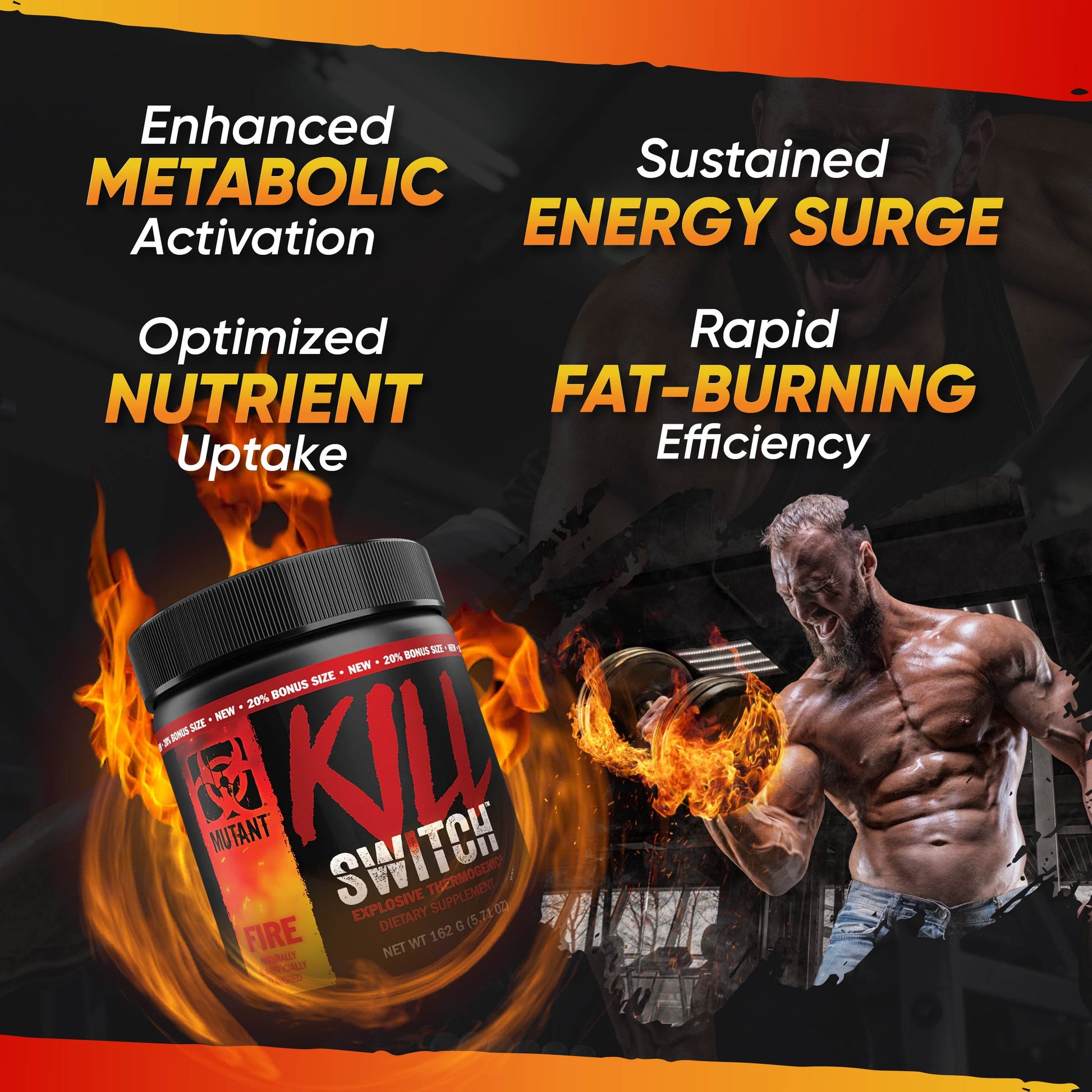 Mutant KILL SWITCH Thermo, Explosive Thermogenic, fat Burner, Fasted Cardio, Burn Energy Drink, 162g - Ultimate Sup Singapore