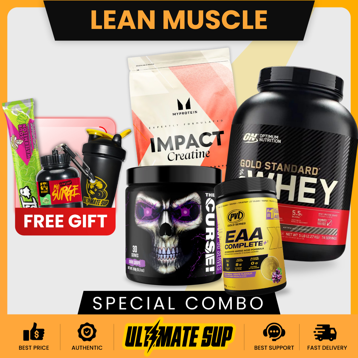 LEAN MUSCLE Stack, Build Muscle, Boost Recovery and Strength - Ultimate Sup Singapore