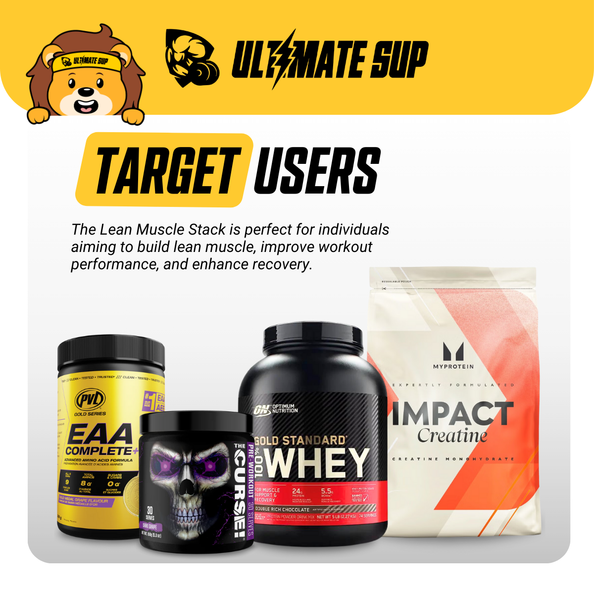 LEAN MUSCLE Stack, Build Muscle, Boost Recovery and Strength - Ultimate Sup Singapore