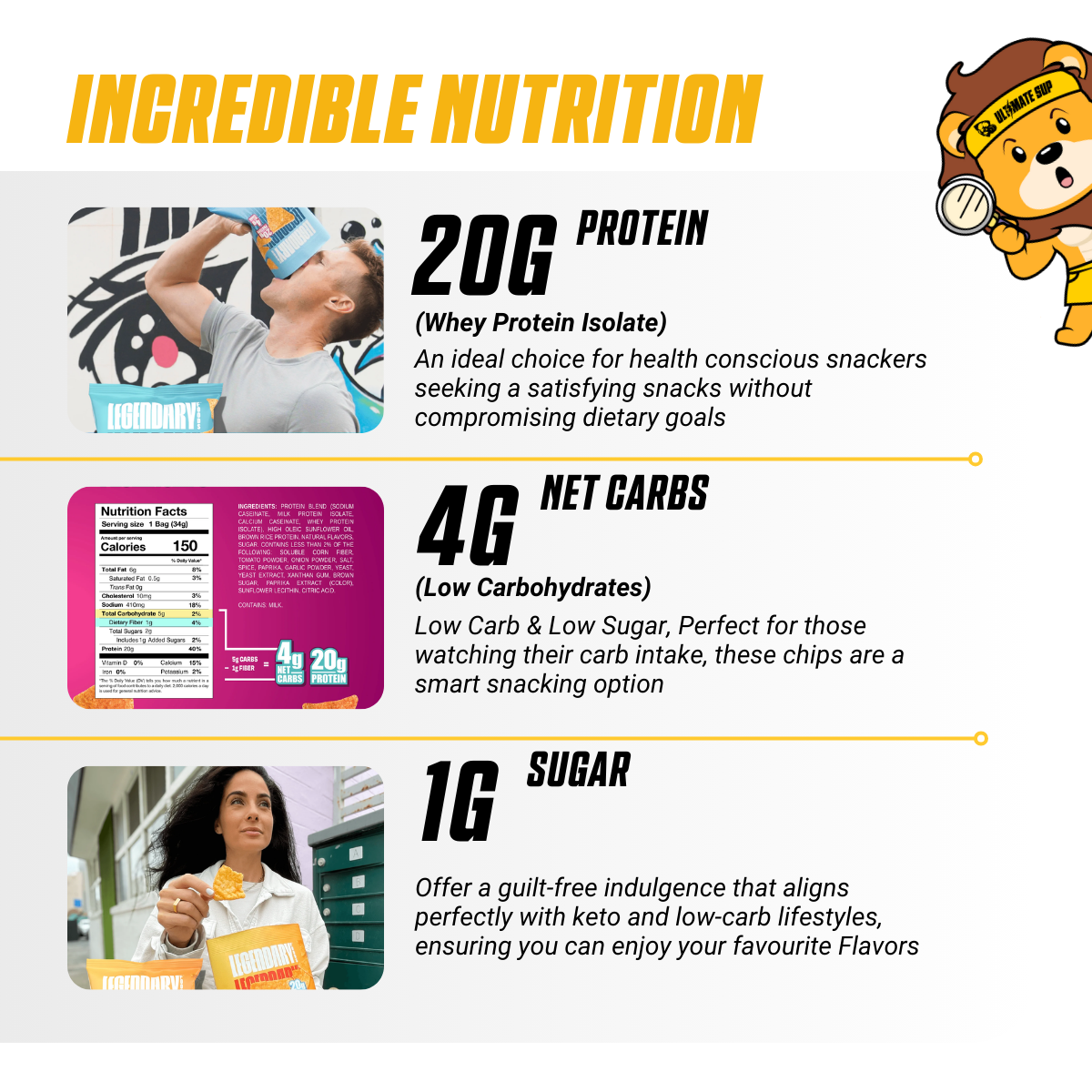 Legendary Foods, Popped Protein Chip, 3-7packs, Various Flavors - Ultimate Sup Singapore