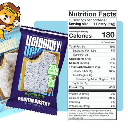 Legendary Foods, Protein Pastry, 20g Protein, Various Flavours, 61g, 3-10pcs - Ultimate Sup Singapore