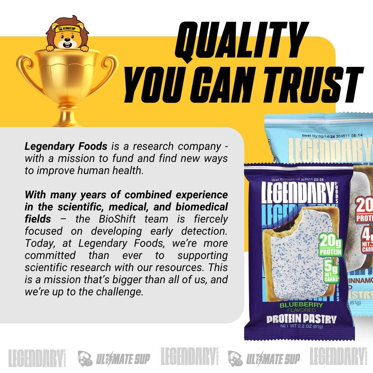 Legendary Foods, Protein Pastry, 20g Protein, Various Flavours, 61g, 3-10pcs - Ultimate Sup Singapore