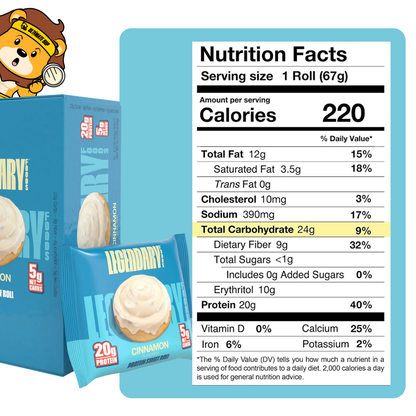 Legendary Foods, Protein Sweet Roll, Various Flavors, 67 g, 3-8 pcs - Ultimate Sup Singapore