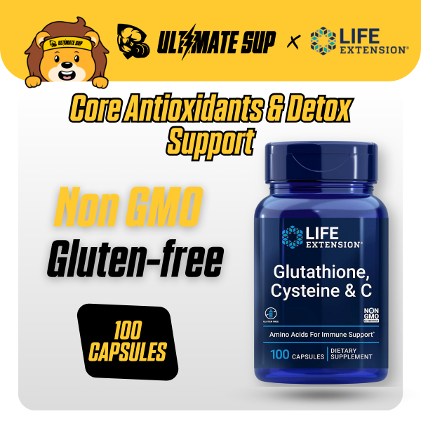 Life Extension, Glutathione, Cysteine, Vitamin C, 100 capsules - Ultimate Sup Singapore
