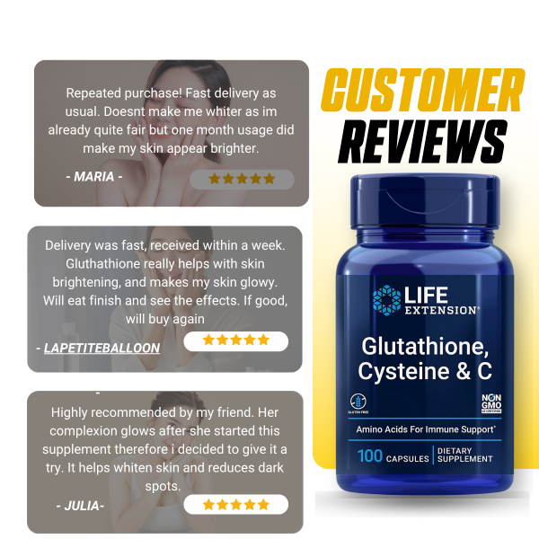 Life Extension, Glutathione, Cysteine, Vitamin C, 100 capsules - Ultimate Sup Singapore