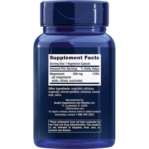 Life Extension, Magnesium Supplement, 500 mg, 100 Vegetarian Capsules - Ultimate Sup Singapore