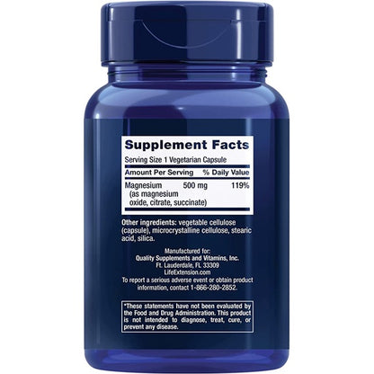 Life Extension, Magnesium Supplement, 500 mg, 100 Vegetarian Capsules - Ultimate Sup Singapore