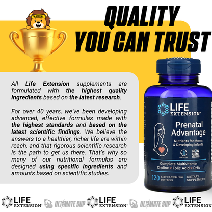 Life Extension, Prenatal Advantage, 120 Easy-To-Swallow Softgels - Ultimate Sup Singapore