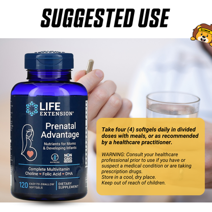 Life Extension, Prenatal Advantage, 120 Easy-To-Swallow Softgels - Ultimate Sup Singapore