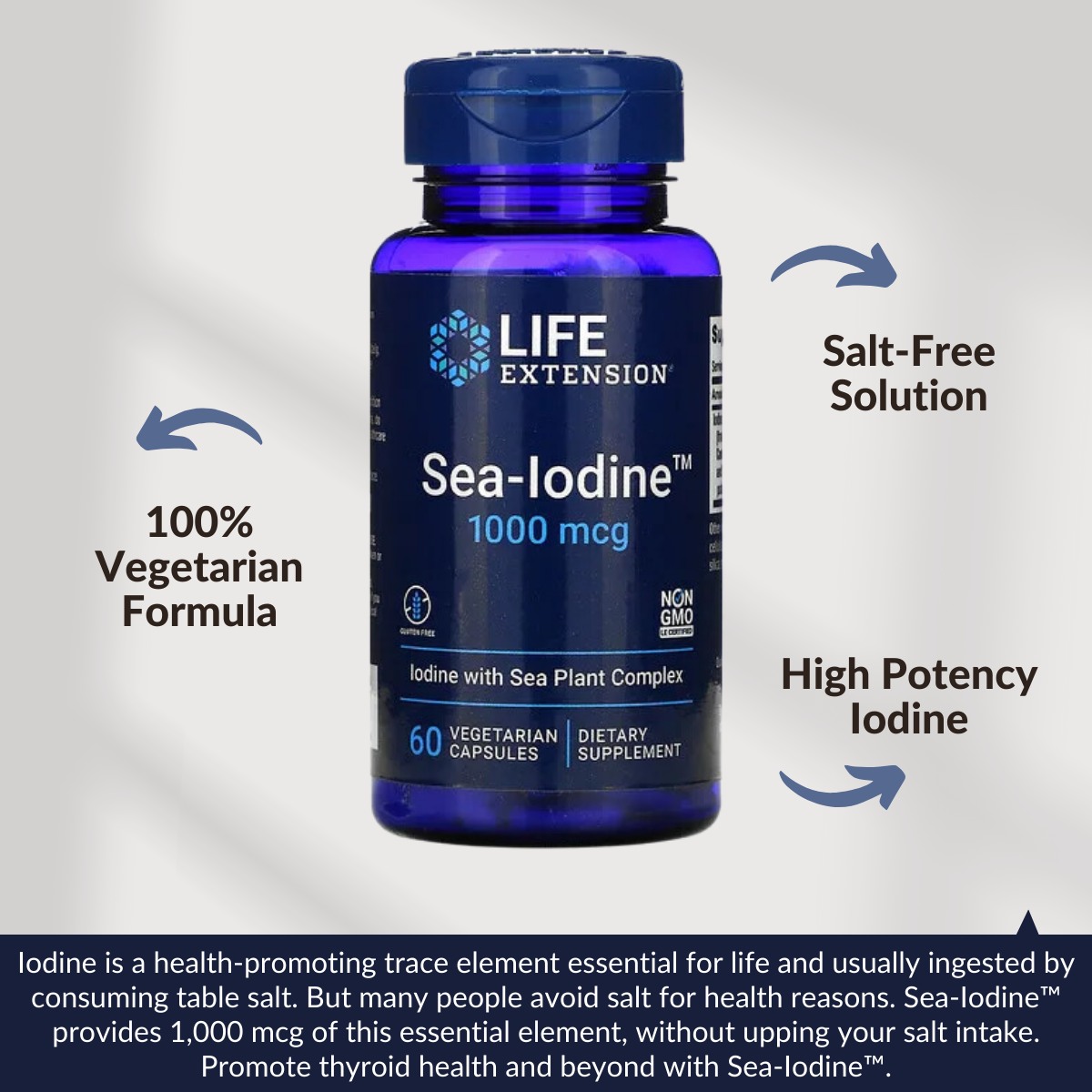 Life Extension, Sea-Iodine, 1,000 mcg, 60 Vegetarian Capsules - Ultimate Sup Singapore