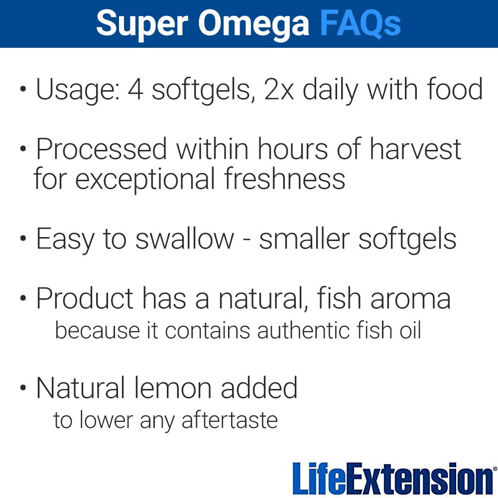 Life Extension Super Omega-3, 180 EPA/120DHA Fish Oil, 240 Softgels - Ultimate Sup Singapore