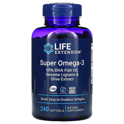 Life Extension Super Omega-3, 180 EPA/120DHA Fish Oil, 240 Softgels - Ultimate Sup Singapore
