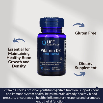 Life Extension, Vitamin D3, 60-250 Softgels - Ultimate Sup Singapore