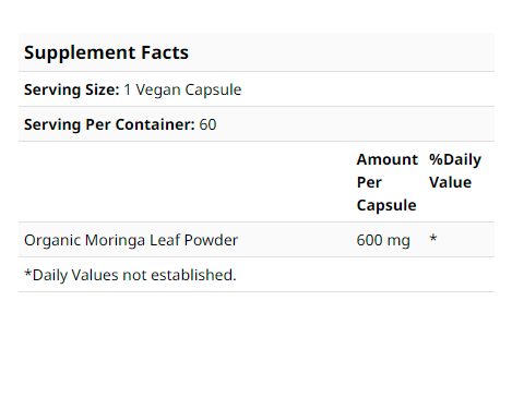 MRM Nutrition, Moringa Leaf, Health Supplement, Organic & Raw Superfood, Dietary Supplement, 60 Vegan Capsules - Ultimate Sup Singapore