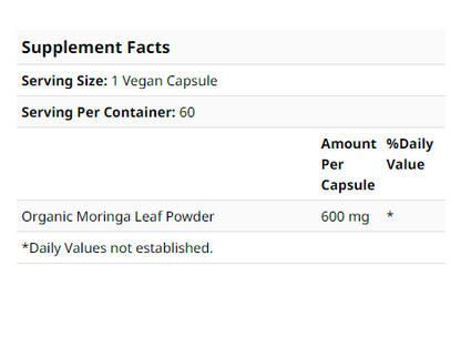 MRM Nutrition, Moringa Leaf, Health Supplement, Organic & Raw Superfood, Dietary Supplement, 60 Vegan Capsules - Ultimate Sup Singapore