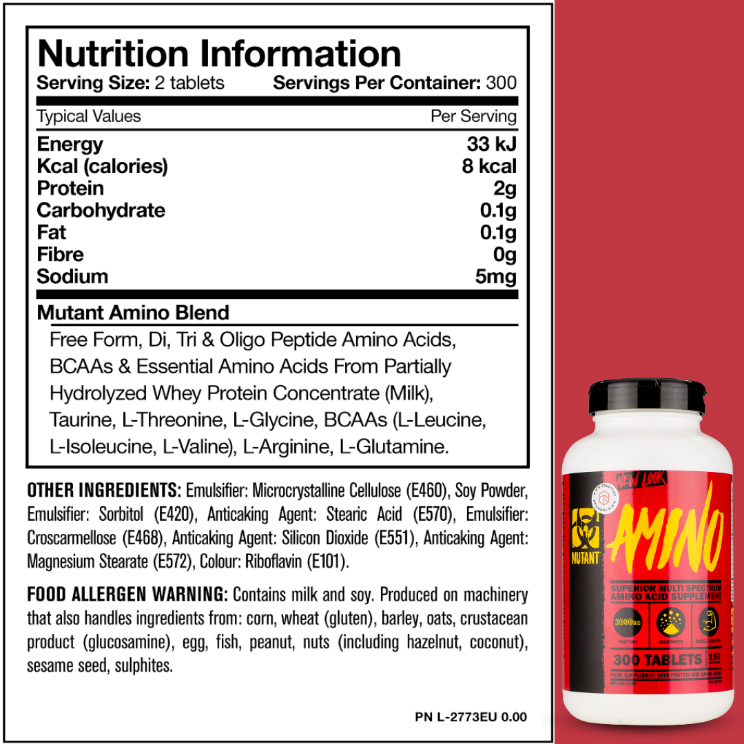 MUTANT, AMINO, 300-600 Tablets - Ultimate Sup Singapore