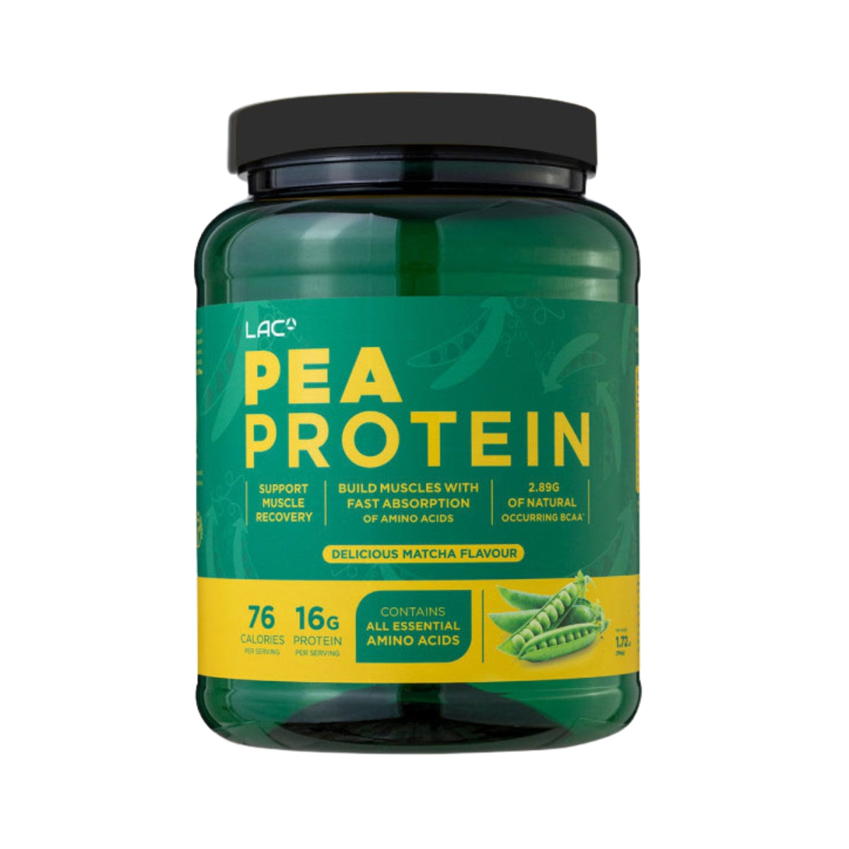 LAC, Pea Protein Matcha, Clean Plant Based Protein for Lean Muslce, Easy Digestion, Vegan Friendly, 32sers