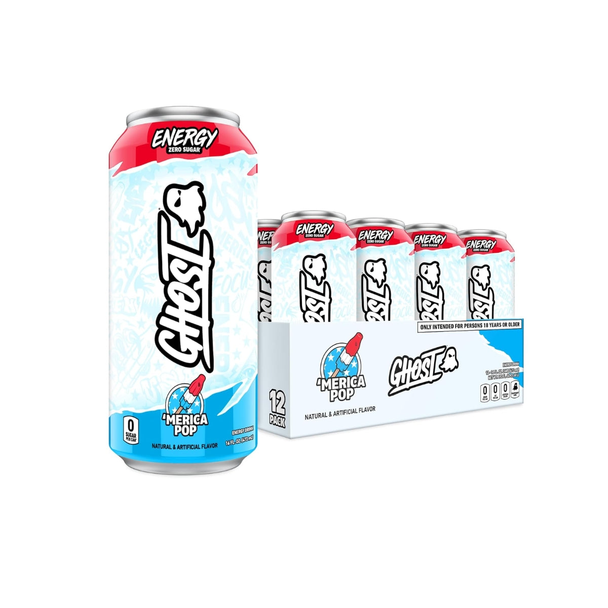 GHOST, Energy Drink, 200mg Caffeine, 12 Cans
