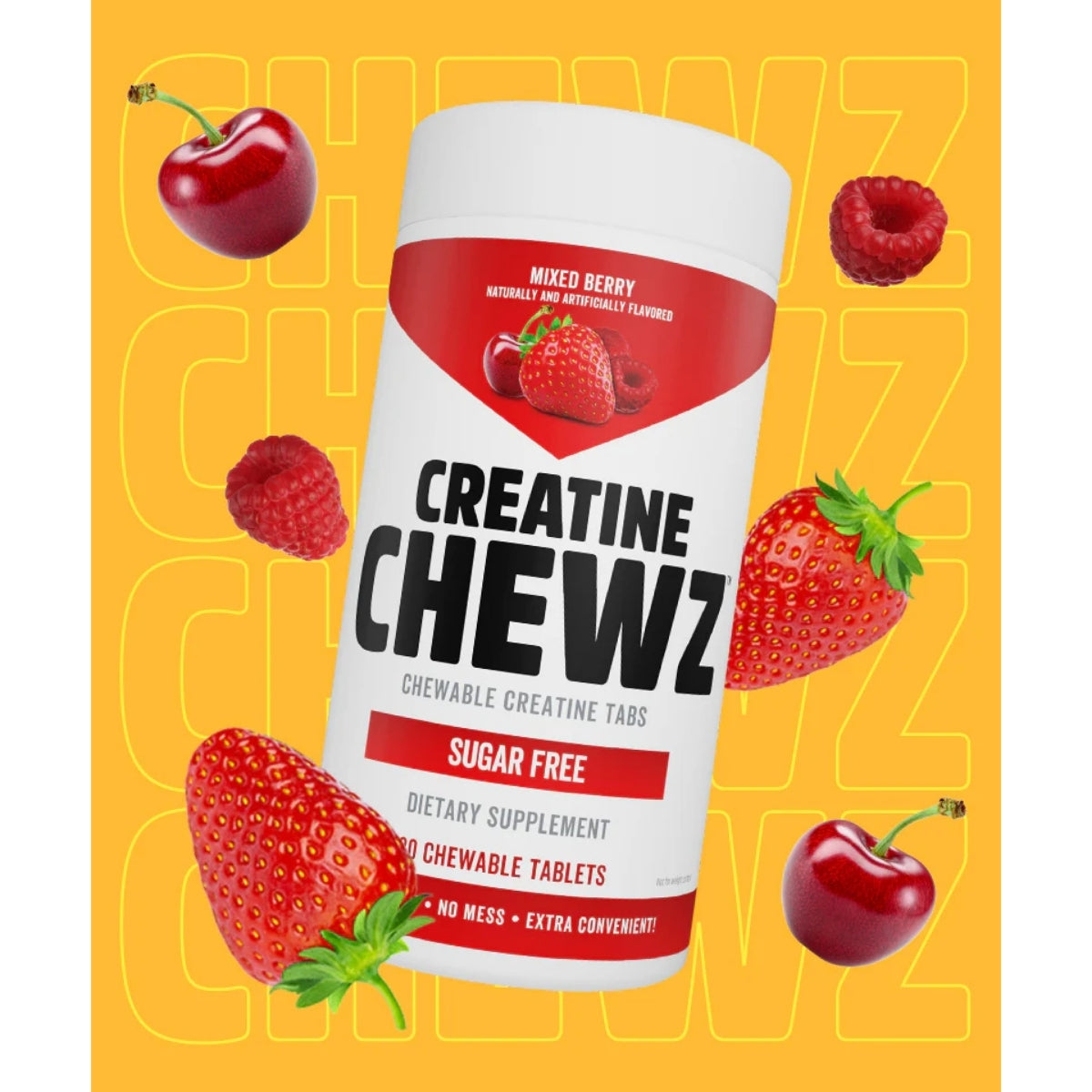PVL Creatine Chewz, Creatine Monohydrate, Sugar Free, 3rd Party Tested, Animal Free, 80 tablets