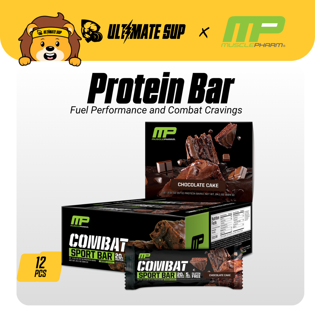 MusclePharm, Combat Crunch, 3-12 bars - Ultimate Sup Singapore