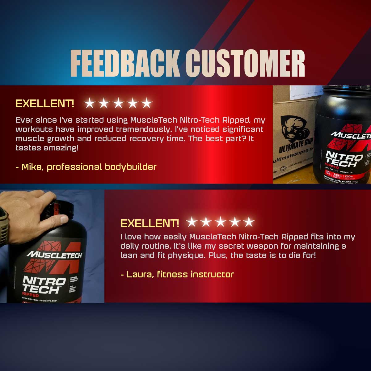 MuscleTech, Nitro Tech Ripped Protein 2-4 lbs - Ultimate Sup Singapore