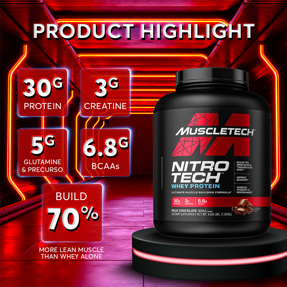 MuscleTech, NitroTech Whey Protein, 2-4lbs - Ultimate Sup Singapore