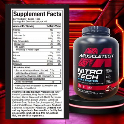 MuscleTech, NitroTech Whey Protein, 2-4lbs - Ultimate Sup Singapore