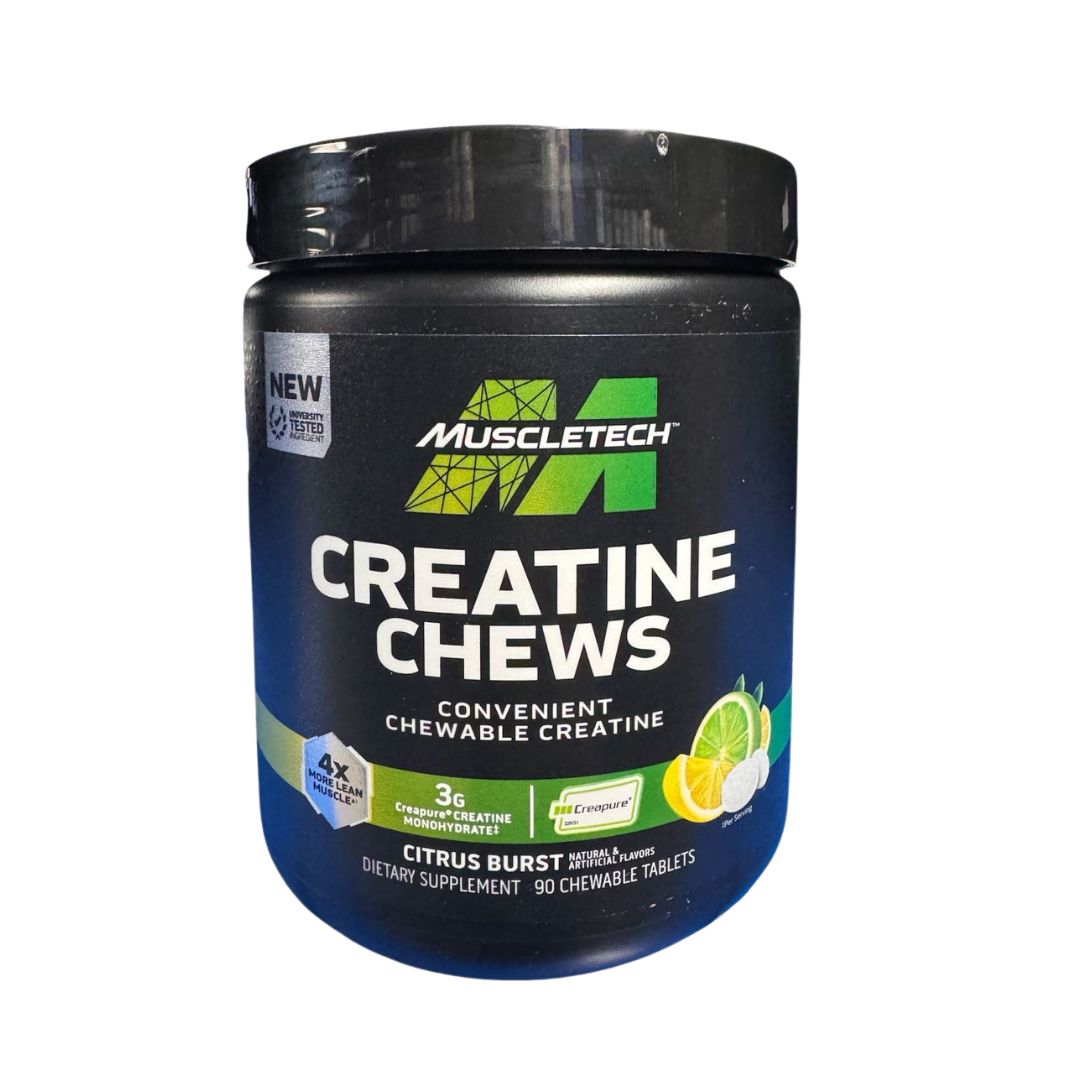 MuscleTech Creatine Chews, Creapure Creatine Monohydrate, Enhanced Performance, Citrus Burst, 90 Tablets - Ultimate Sup Singapore