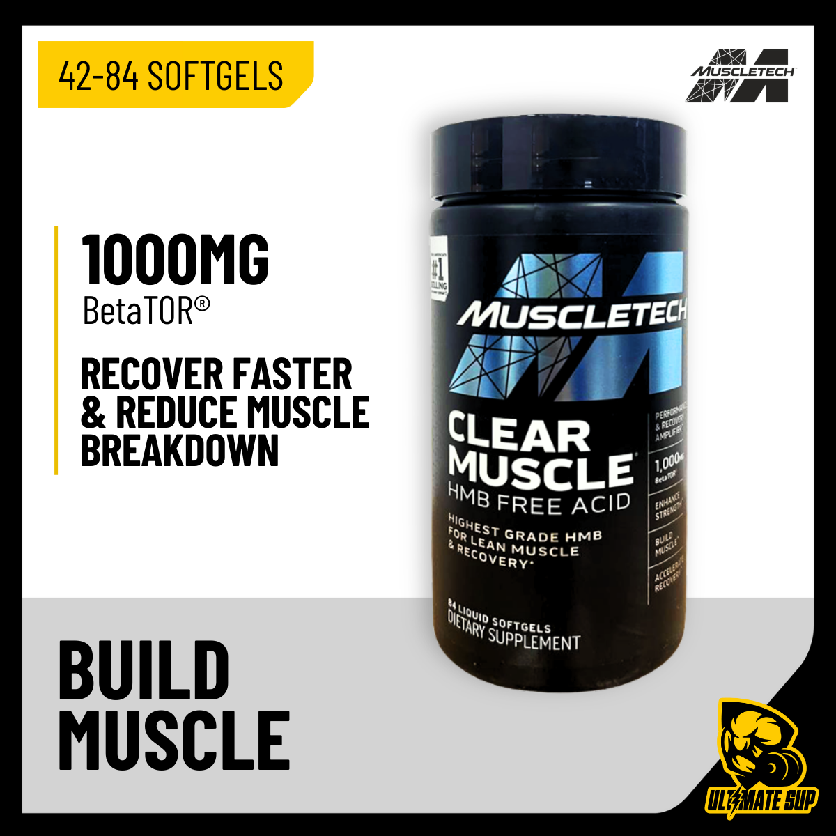 Muscletech | Clear Muscle | 42 - 84 Liquid Softgels - Ultimate Sup Singapore