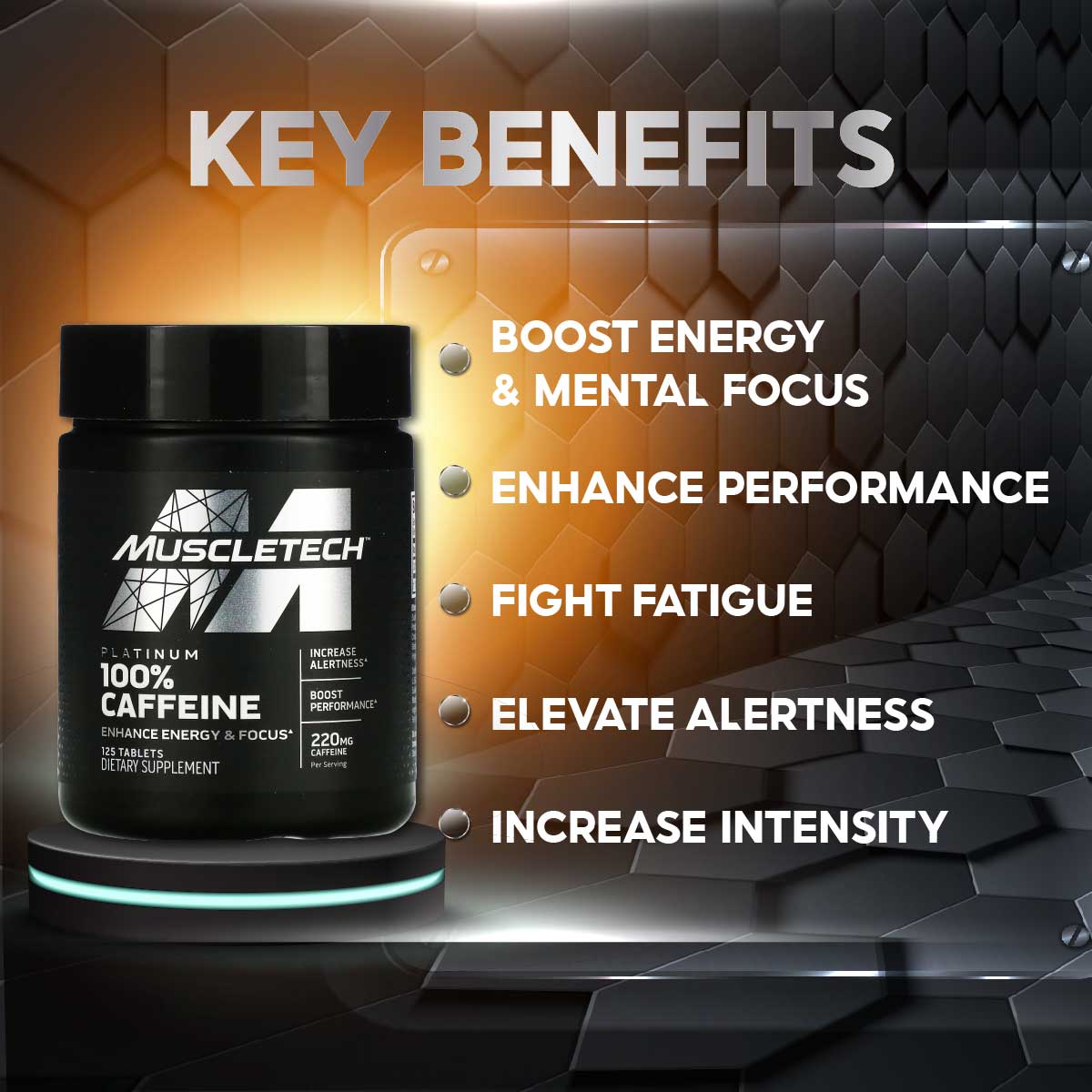 Muscletech Essential Series, Platinum 100% Caffeine, 125 Tabs - Ultimate Sup Singapore