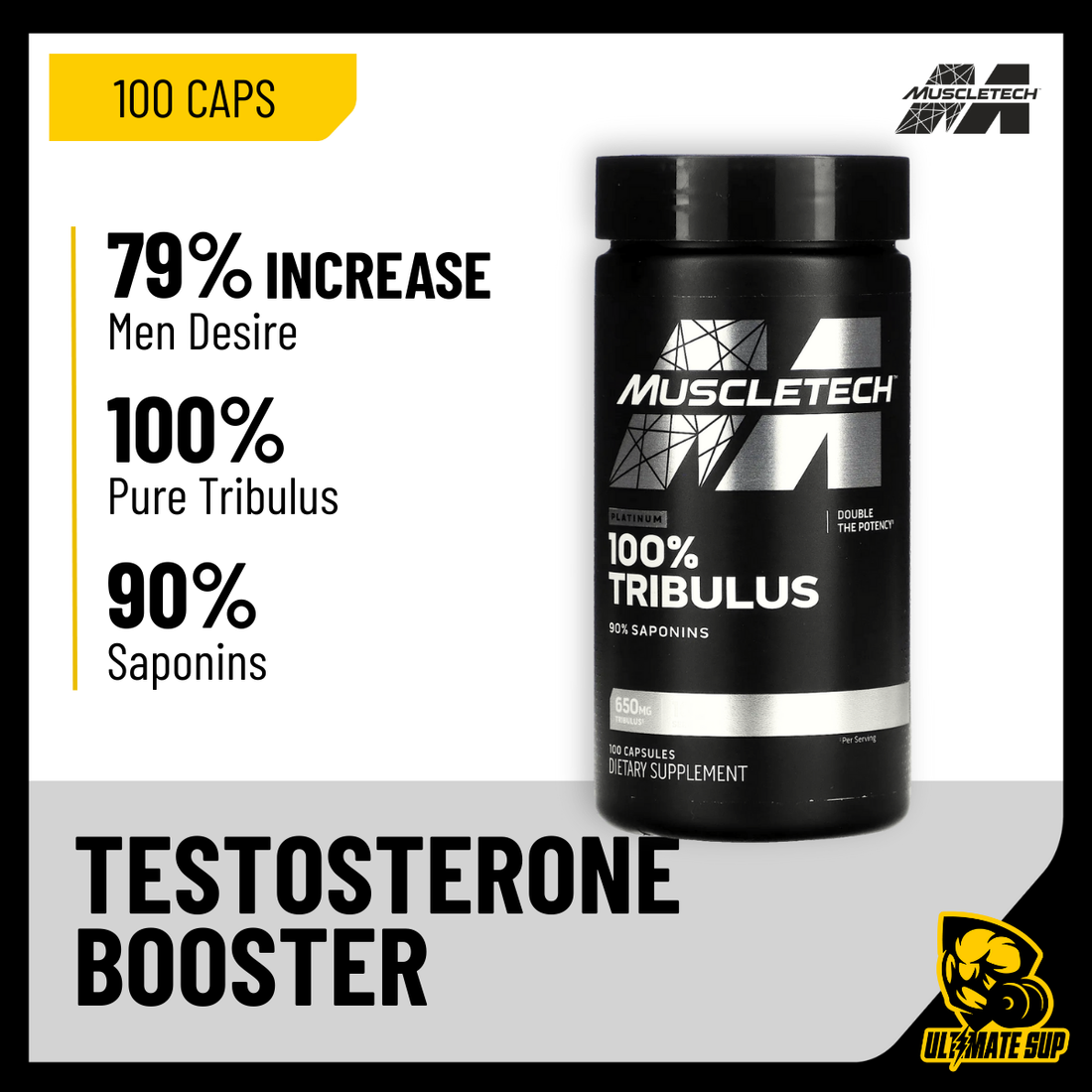 Muscletech, Platinum 100% Tribulus, 650 mg, 100 Capsules - Ultimate Sup Singapore