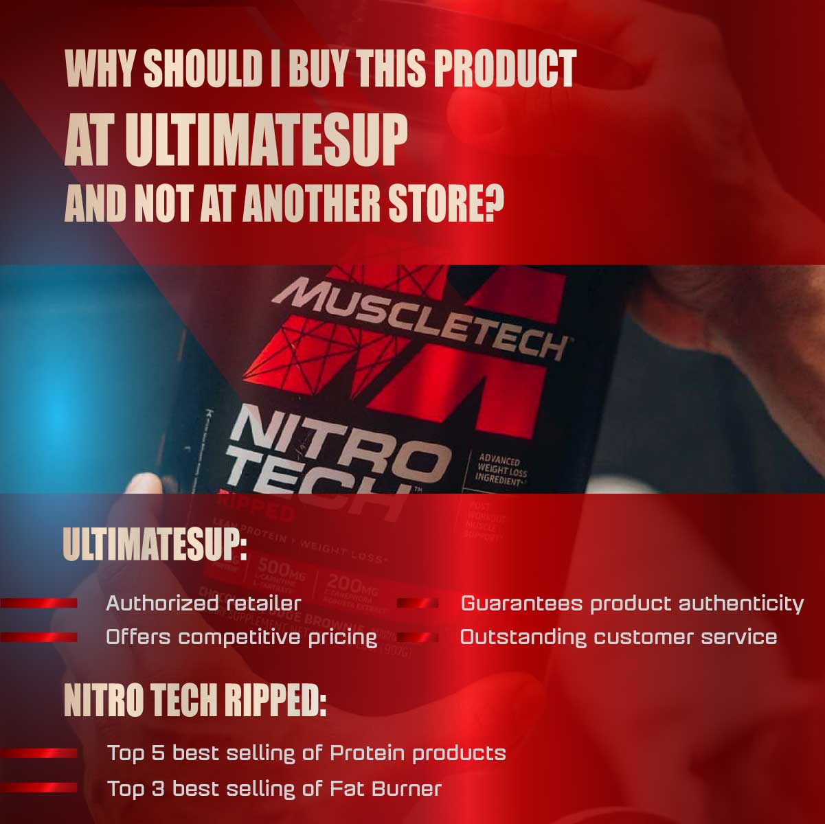 MuscleTech, Nitro Tech Ripped, 2-4 lbs - Ultimate Sup Singapore