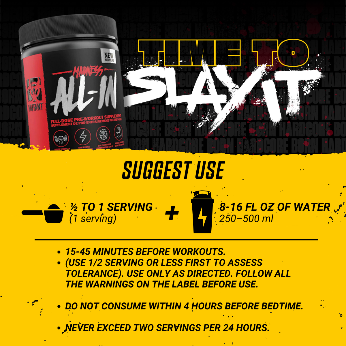 Mutant ALL IN, Stimulant Pre-workout, 500 grams - Ultimate Sup Singapore