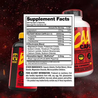 Mutant, BCAA Caps, 200-400 Capsules - Ultimate Sup Singapore