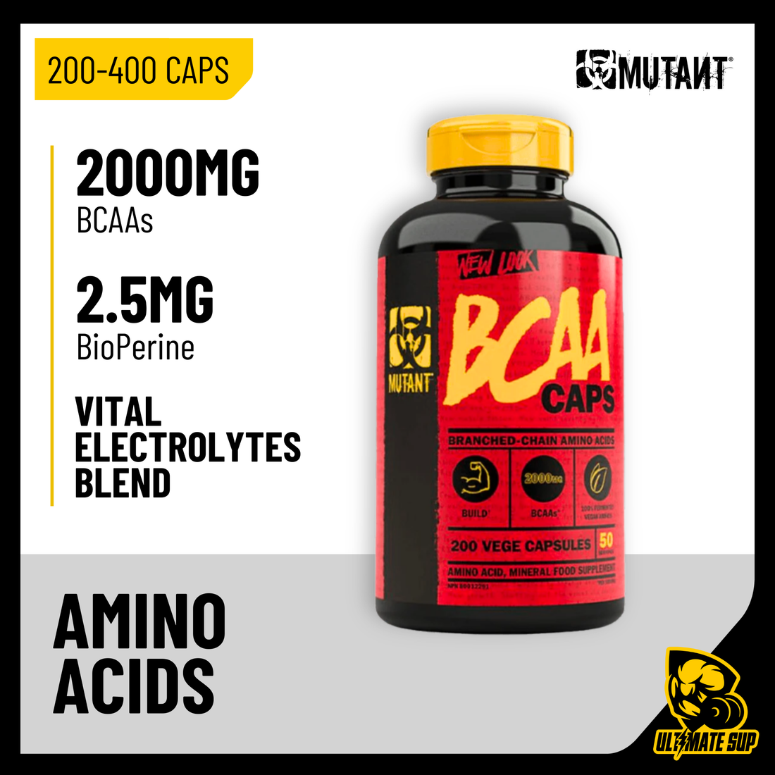 Mutant, BCAA Caps, 200-400 Capsules - Ultimate Sup Singapore