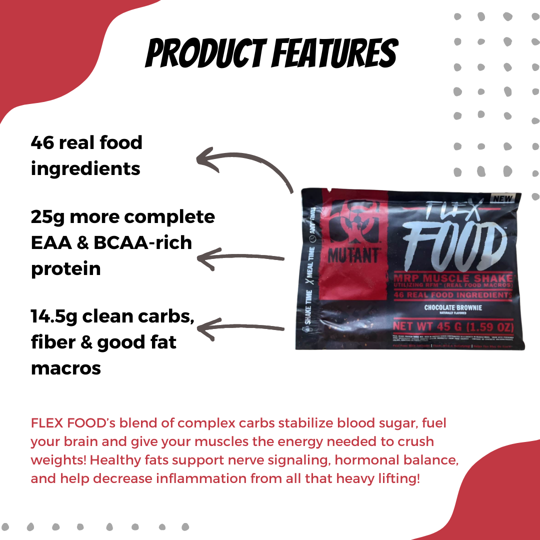 Mutant Flex Food, Choco Brownie – High Protein, 45 g - Ultimate Sup Singapore