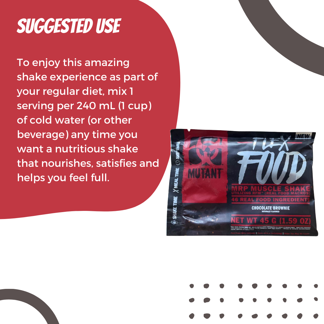 Mutant Flex Food, Choco Brownie – High Protein, 45 g - Ultimate Sup Singapore