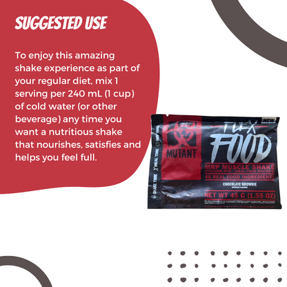 Mutant Flex Food, Choco Brownie – High Protein, 45 g - Ultimate Sup Singapore