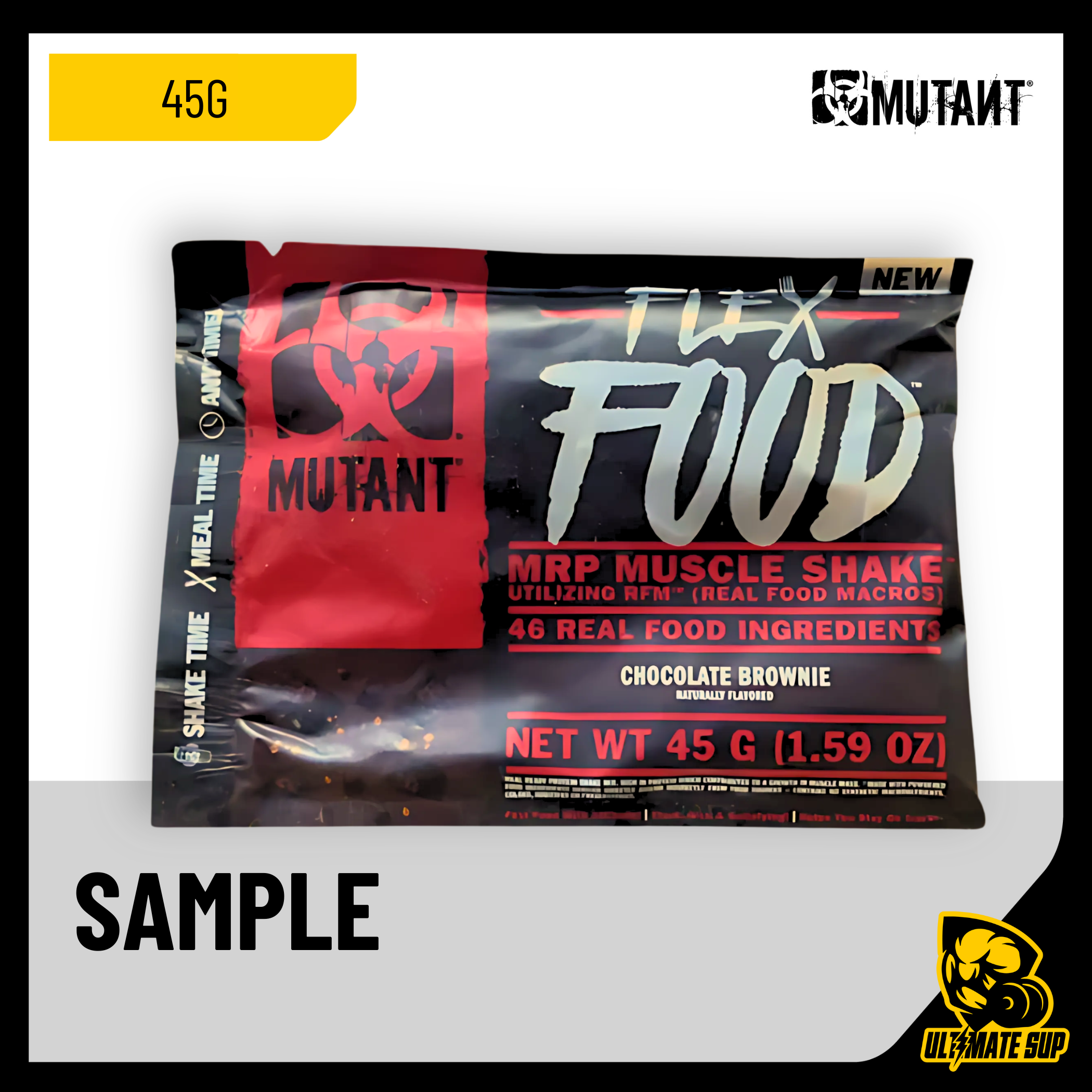 Mutant Flex Food, Choco Brownie – High Protein, 45 g - Ultimate Sup Singapore
