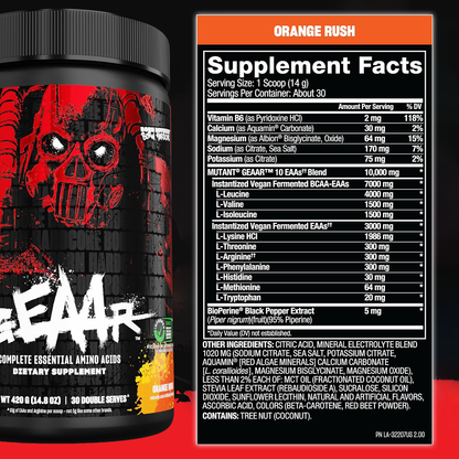 Mutant, GEAAR, Complete Essential Amino Acids, 30 Sers - Ultimate Sup Singapore