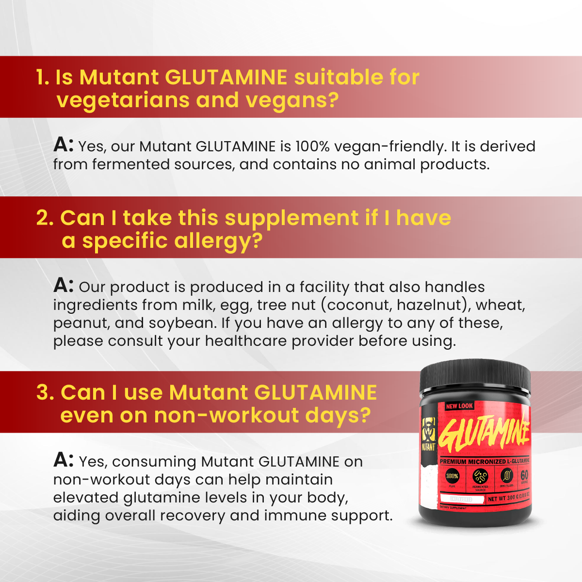Mutant, GLUTAMINE, Unflavored, 300 g - Ultimate Sup Singapore